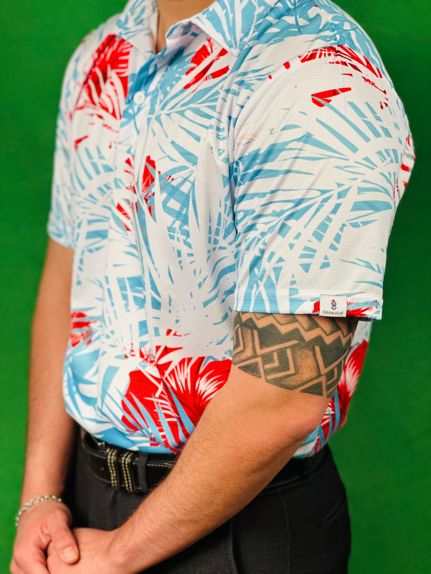 Men's Hawaiian Print Golf Polo