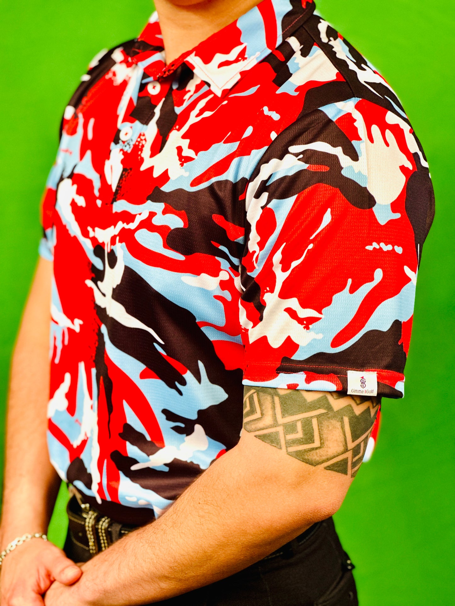 Men's Black & Red Camo